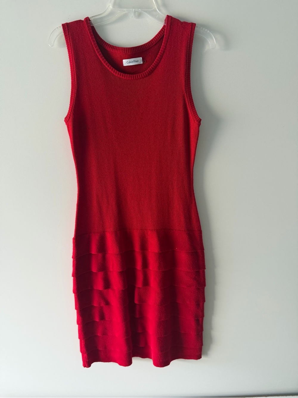 Calvin Klein Red Sleeveless Midi Dress